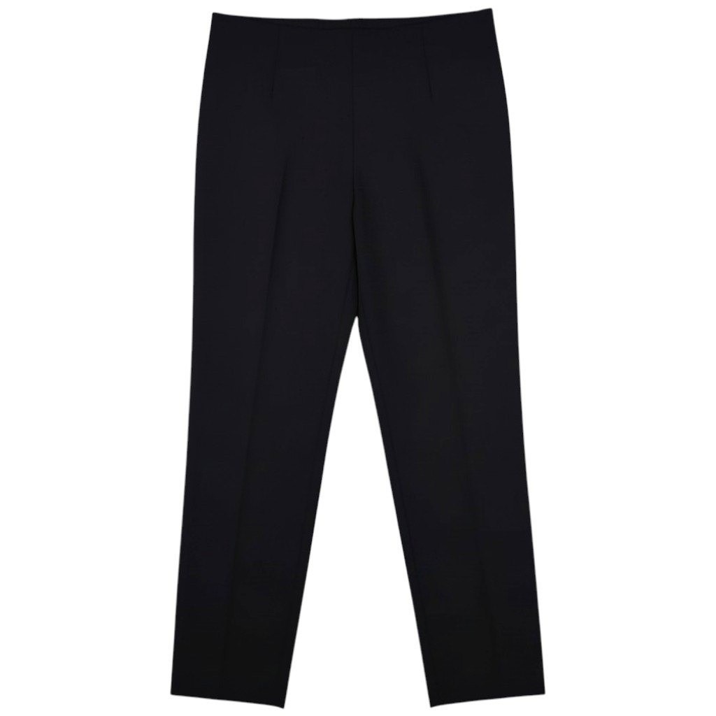 Chicos Pants Womens 1.5 Us 10 Black Textured Silk Blend Side Zip Trousers Light